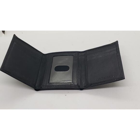 Van Heusen Black Wallet Genuine Leather Bifold Unused NWOT card Slots - Picture 4 of 7